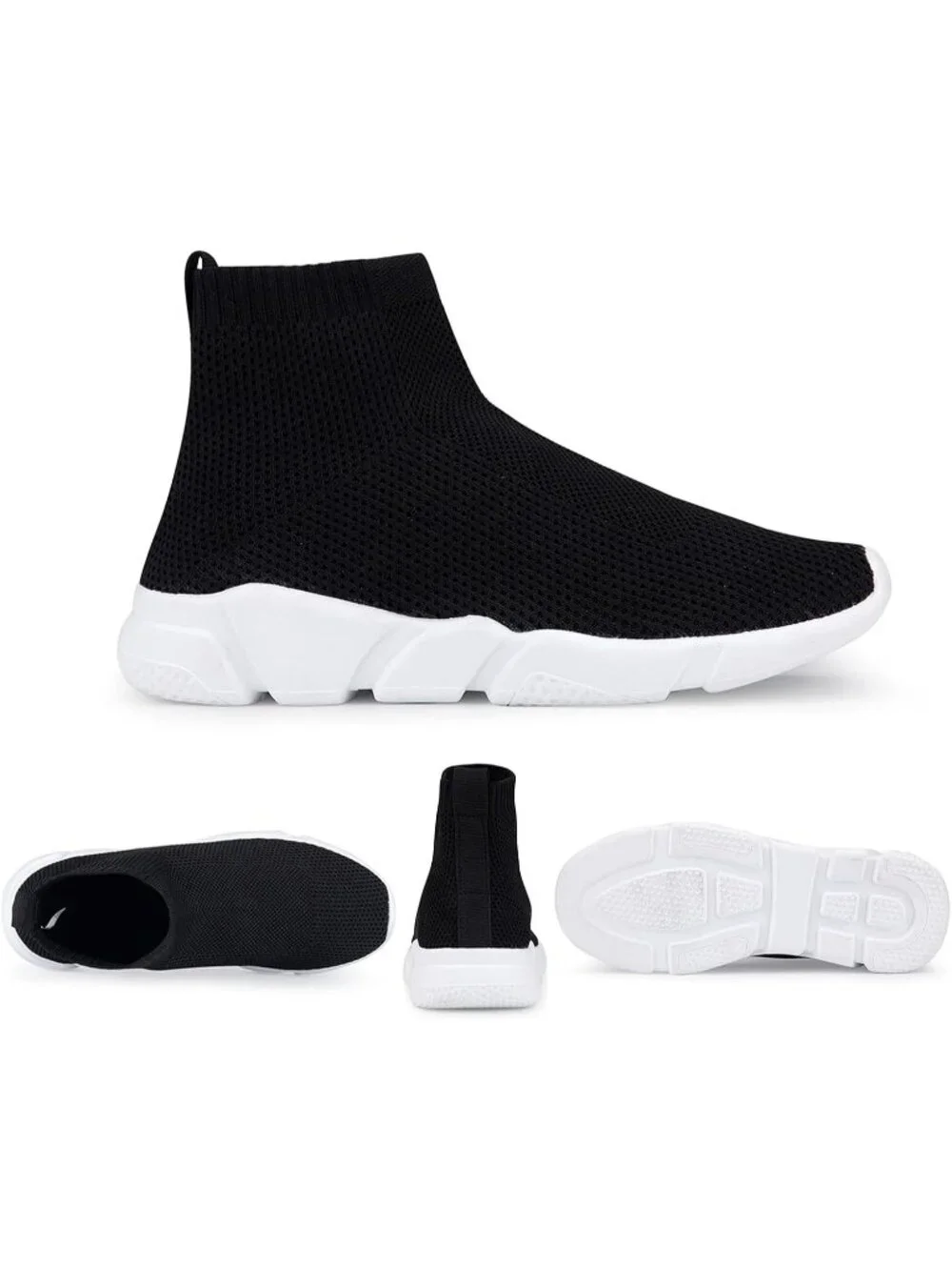 🆕Men Black White Mesh Running Comfortable Lightweight Breathable Walking Shoes